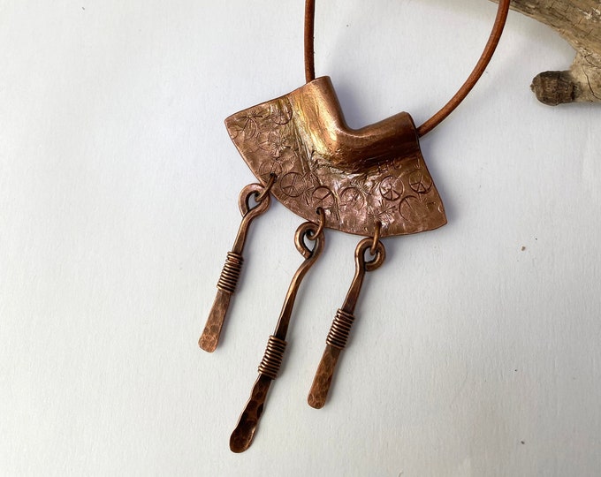 Recycled Copper Pipe Fitting Pendant Necklace