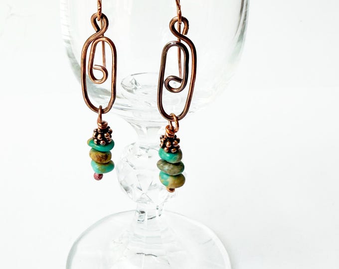 Turquoise Copper Earrings