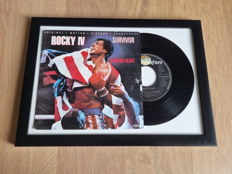 Framed Vintage Survivor Burning Heart Vinyl Record 7 Etsy