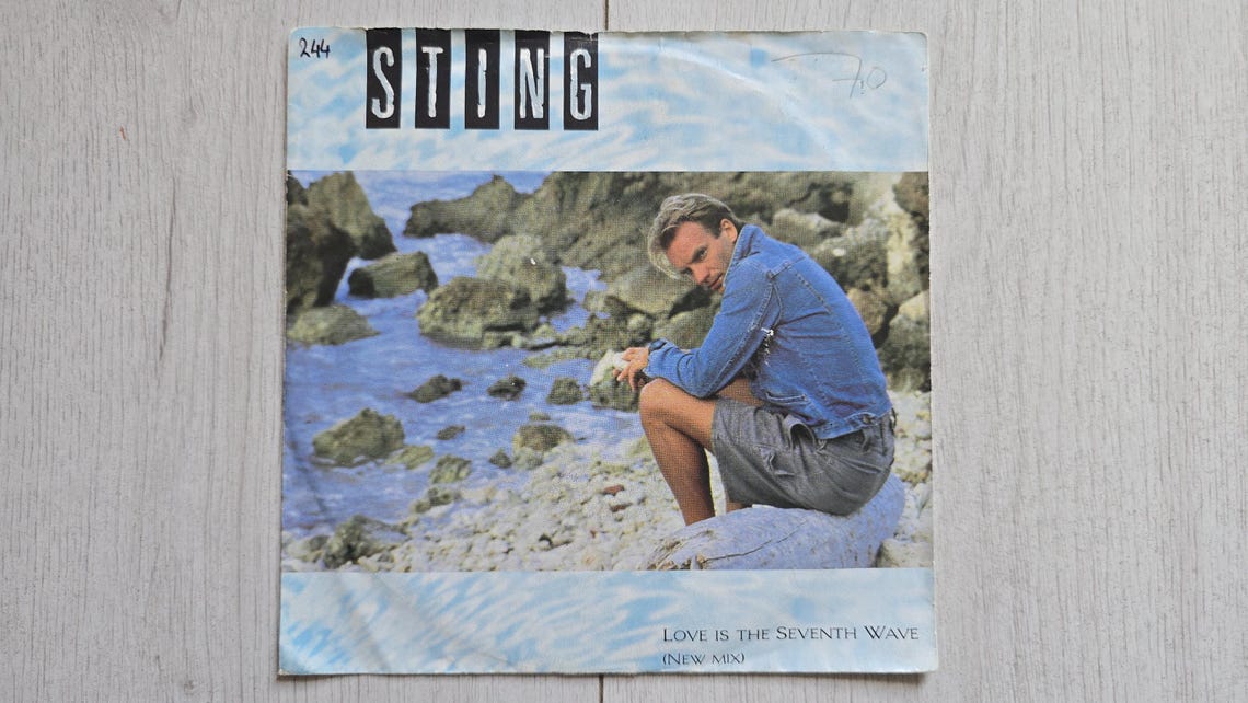 Sting Love Is The Seventh Wave - Vinyl Record 7" Single, 45 RPM, Original 1985 Vintage, foto 2 di 5
