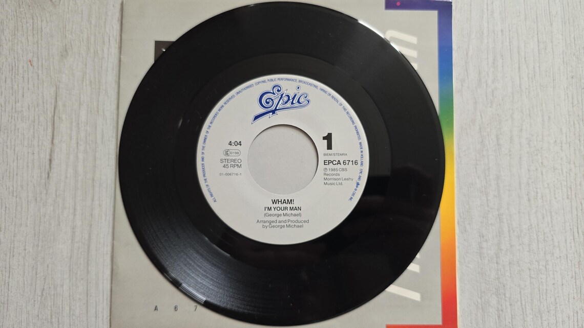 Wham! I'm Your Man - Vinyl Record 7" Single, 45 RPM, Original Vintage 1985, foto 4 di 5