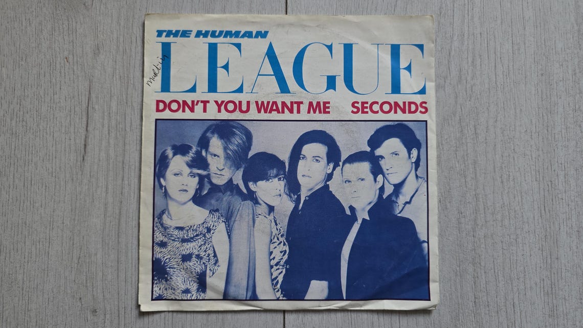 The Human League Don't You Want Me - Vinyl Record 7" Single, 45 RPM, Original 1981 Vintage, foto 2 di 5
