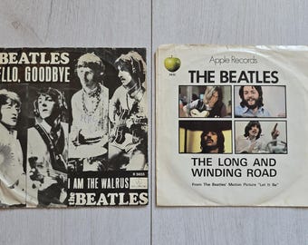 The Beatles – Set mit 2 Vinyl-Schallplatten, 7"-Single, 45 U/min, Original Vintage