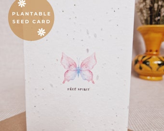 Personalised plantable seed card, Greeting card, Minimalist seed card, Minimalist greeting card, Eco friendly card, Plantable gift card