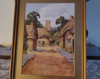 Vintage Print by Normill, England "Afternoon in the Village"