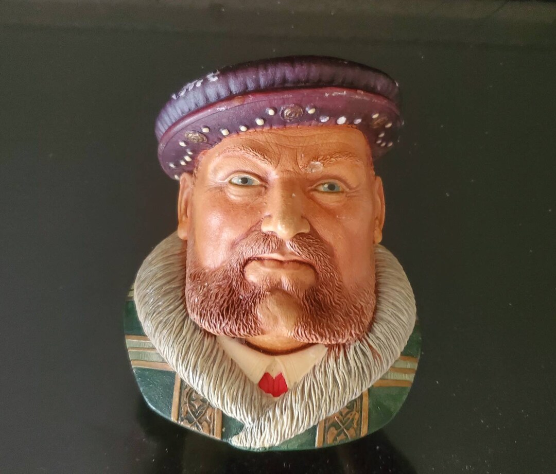 Vintage King Henry Vlll Chalkware Bust Etsy