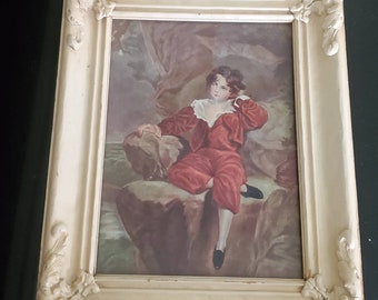 Vintage Red Boy Framed