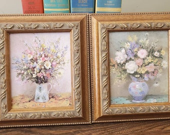 Vintage Floral Framed Art Set