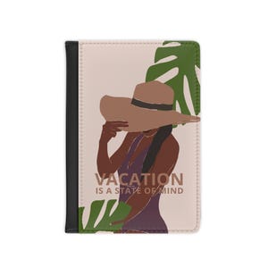 Black Woman Passport Cover, Black Girl Travel Accessory, Passport holder, African American Woman, Gifts for her, Black Girl Art