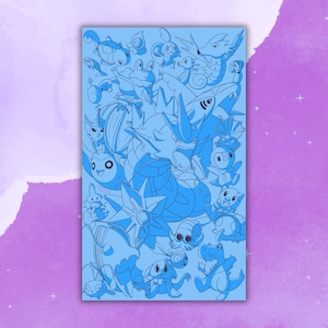 Water Type Monochrome Print