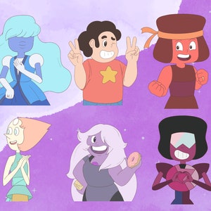 Steven Universe Stickers ft. Ruby, Sapphire, Garnet, Pearl, Amethyst, and Steven