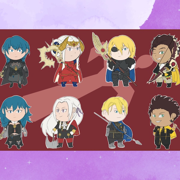 Fire Emblem Stickers ft. Byleth, Edelgard, Dimitri, and Claude