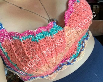 Mermaid Oasis Bralette Crochet PATTERN