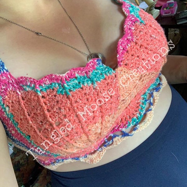 Mermaid Oasis Bralette Crochet PATTERN
