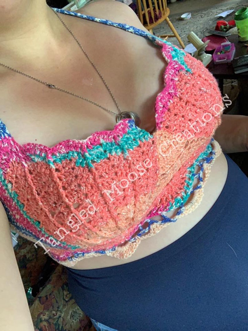 Mermaid Oasis Bralette Crochet PATTERN image 1