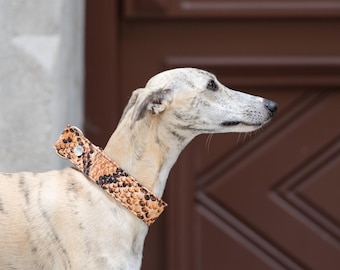 Martingale (Pull-stop) or Adjustable Collar Brown Tartan Orange Python