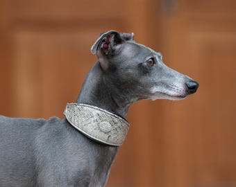 Genuine snake skin leather Martingale collar Beige