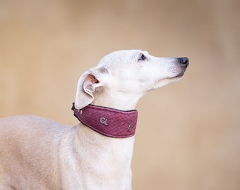 Leather Collar Martingale Purple Croc Iggy, Whippet, Galgo, Saluki, Greyhound ,Italiangreyhound, Azawakh, Borzoj, Afgan Hound