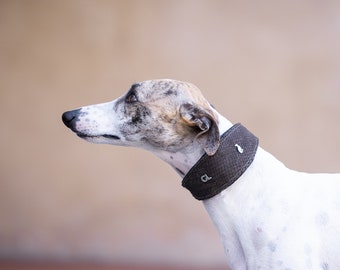 Leather Collar Martingale Sparkle Brown Croc Iggy collar, Whippet collar, Galgo collar, Saluki collar, Greyhound collar,Italiangrey. collar