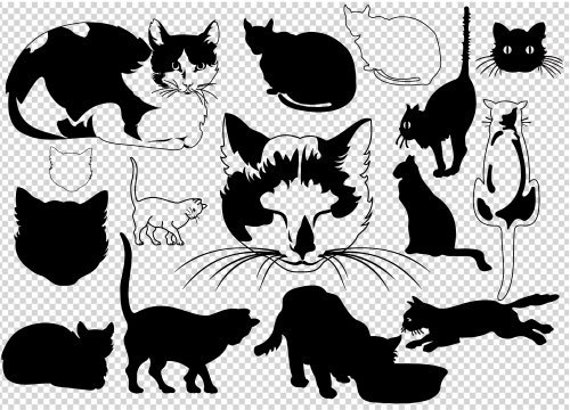 Download Printable cats vector cut files cat SVG Cats PNG Cat | Etsy