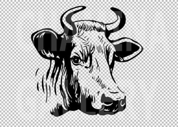 Download cow head svg vector cow head cow silhouette cow cut files ...