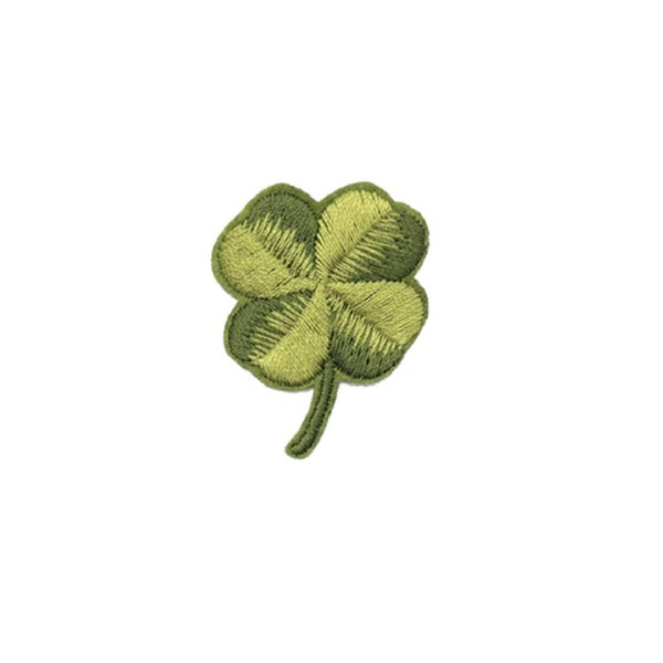 Vierblättriges Kleeblatt Aufbügler, Lucky St Patrick Clover Badge, Naturblatt Abzeichen, DIY Stickerei, Irish Clover Badge/Applikation