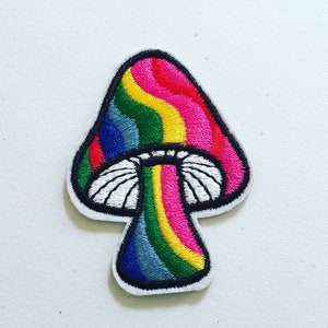Magic Mushroom Iron-On Patch, Psychedelic Patch, Mushroom Badge, DIY Embroidery, Embroidered Applique, Embroidery Badge, Hippie Gift