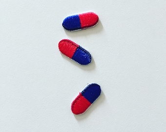 kant stemme alien Tiny Pill Iron-on Patch Red-blue Medicine Pill Badge 90s - Etsy Canada