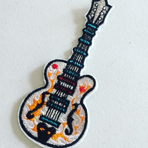 Guitar Applique Patch Acoustic Music Instrument Badge Etsy