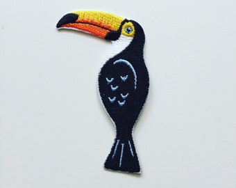 Toucan Iron-On Patch, Exotic Bird Badge, DIY Embroidery, Embroidered Applique, Decorative Patch, Bird Lover Gift