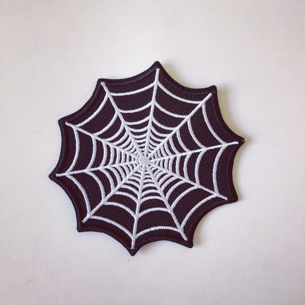 Spider Web Iron-On Patch, Halloween Spider Web Badge, Halloween Costume Patch, Insect Patch, DIY Embroidery, Embroidered Applique