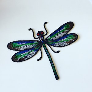 Libelle Bügelbild, Libelle Insekt Abzeichen, Insekt Dekoratives Patch, DIY Stickerei, Gestickte Applikation, Libellen Applikation Motiv