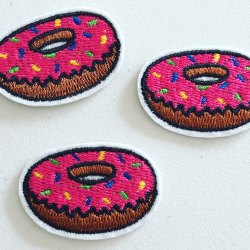 Sprinkled Doughnut Ironon Patch Donut Patch Doughnut Badge Etsy