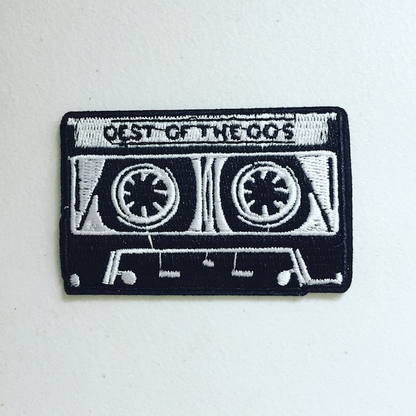 Retro Cassette Iron-On Patch, Vintage Cassette Badge, Vintage Decorative Patch, DIY Embroidery, Embroidered Applique, Music Lover Gift
