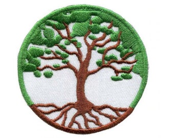 Tree Of Life Iron-On Patch, Yggdrasil Mystical Tree Badge, Yoga Patch, DIY Embroidery, Embroidered Badge, Embroidered Applique, Nature Gift