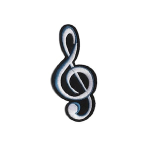 Treble Clef Iron-On Patch, Musical Note Patch, Music Lover Patch, DIY Embroidery, Embroidered Applique, Music Applique, Music Lover Gift