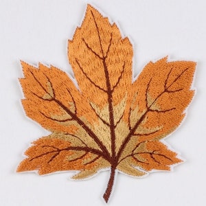 Autumn Sycamore Tree Leaf Iron-On Patch, Fall Tree Leaf Badge, Fall Leaves Patch, DIY Embroidery, Embroidered Applique, Nature Lover Gift zdjęcie 2