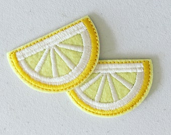 Cocktail Drink Patch Iron On Sew On Straw Lemon Glass Embroidered Badge Applique