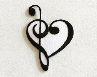 Treble Clef Embroidered Patch Sheet Musical Note Music G Iron-on Musician Sign