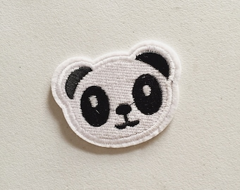 Zoo Animal Embroidered Iron On Applique Patch Wild Animal Panda Bear Face