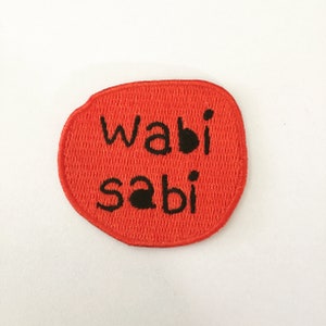 Parche termoadhesivo Wabi-Sabi, insignia de mantra japonés, parche de estética japonesa, bordado diy, aplique bordado, parche decorativo japonés