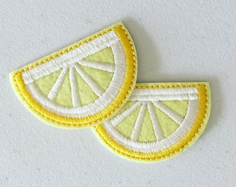 Lemon Slice Iron-On Patch, Citrus Fruit Badge, Summer Fruit Patch, DIY Embroidery, Embroidered Applique, DIY Embroidery, Pop Culture Gift