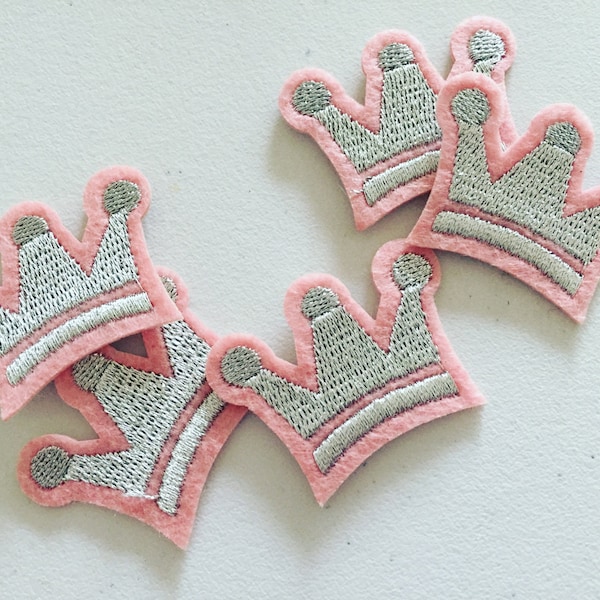 Patch de fer de la couronne de princesse, insigne de la couronne, motif d’application de la couronne, patch décoratif girly, broderie DIY, applique brodée