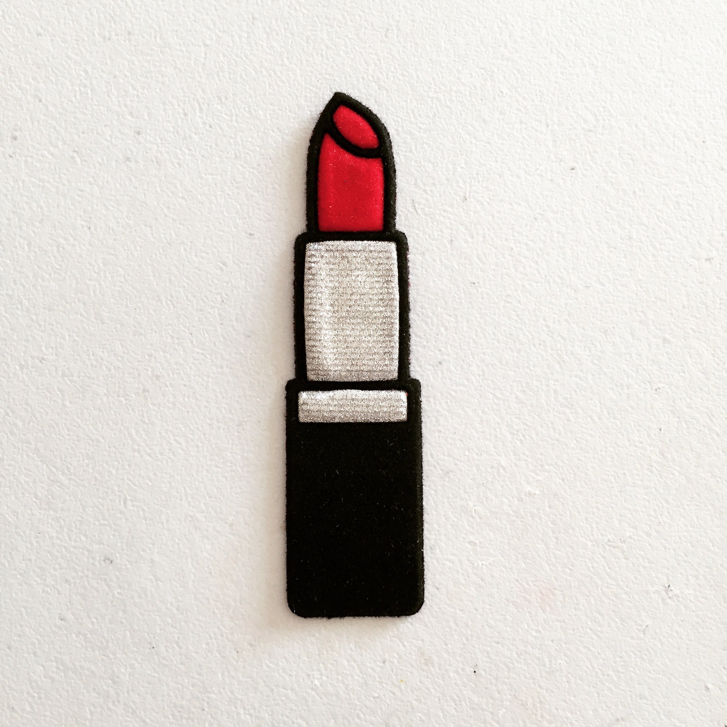 Red Lipstick IronOn Patch Lipstick Badge Girly Badge DIY Etsy