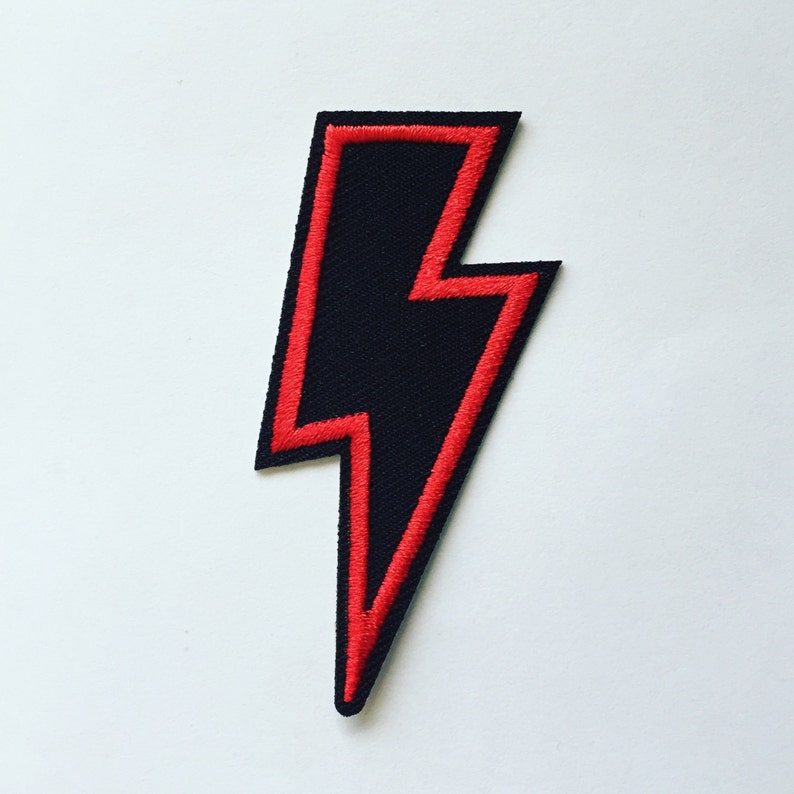 Thunderbolt Ironon Patch Lightning Bolt Badge DIY Etsy UK
