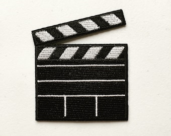 Movie Clapperboard Iron-On Patch, Film Clapboard Badge, Film Slate Patch, Cinema Badge, Actor Patch, Art Applique, Film Lover Gift