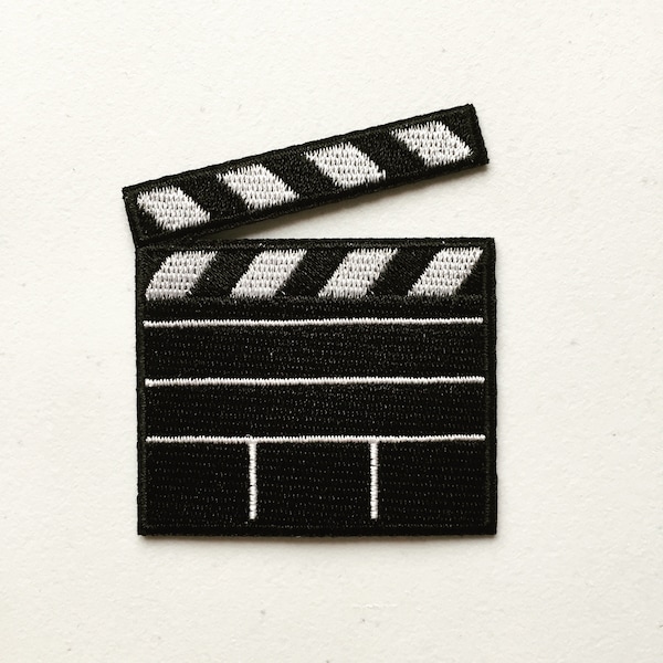 Movie Clapperboard Iron-On Patch, Film Clapboard Badge, Film Slate Patch, Cinema Badge, Actor Patch, Art Applique, Film Lover Gift