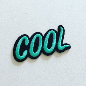 Cool Iron-On Patch, Cartoon Badge, Blue Applique Motif, Pop Art Decorative Patch, DIY Embroidery, Embroidered Applique, Pop Culture Gift