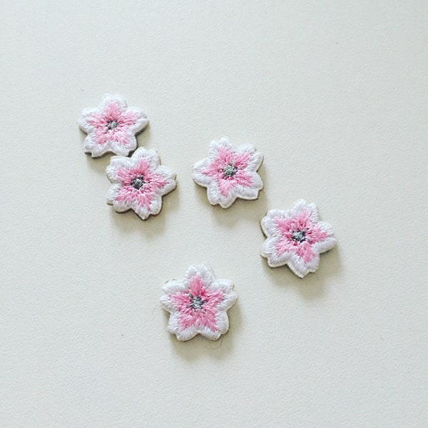 Mini Cherry Blossom Stick-On Patch, Pink Sakura Badge, Boho Floral Badge, Girly Flower Patch, Flowery Hippie Patch, Japan Gift