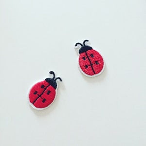 Tiny Ladybird Iron-On Patch, Ladybug Insect Badge, Insect Bug Patch, DIY Embroidery, Embroidered Applique, Bug Motif, Ladybird Gift - 1pcs